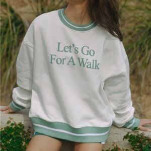 Yellow (yllw) the Label Let's Go For A Walk Oversized Sweatshirt Sage - NEW - XS